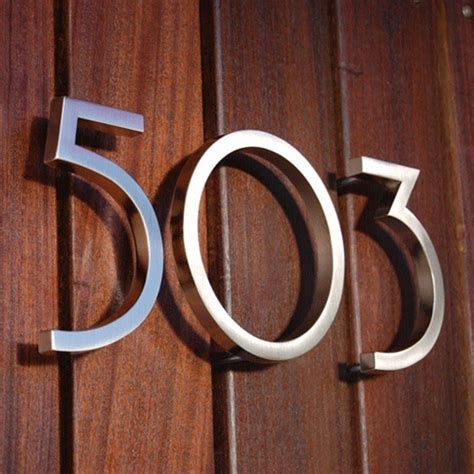 metal etched out house numbers|modern metal house numbers.